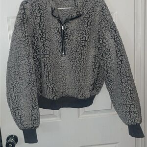 Cozy Gray Sherpa Pullover